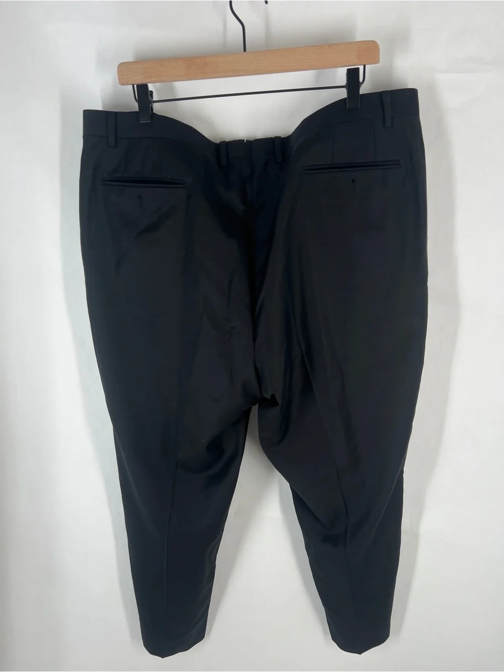 Indochino Yaletown 60 Black 100% Wool Dress Pants 42 Waist 27 Inseam NWT